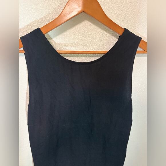 Women’s Marine Layer Black Sleeveless Romper Jumpsuit Large Tie Back - Picture 3 of 4